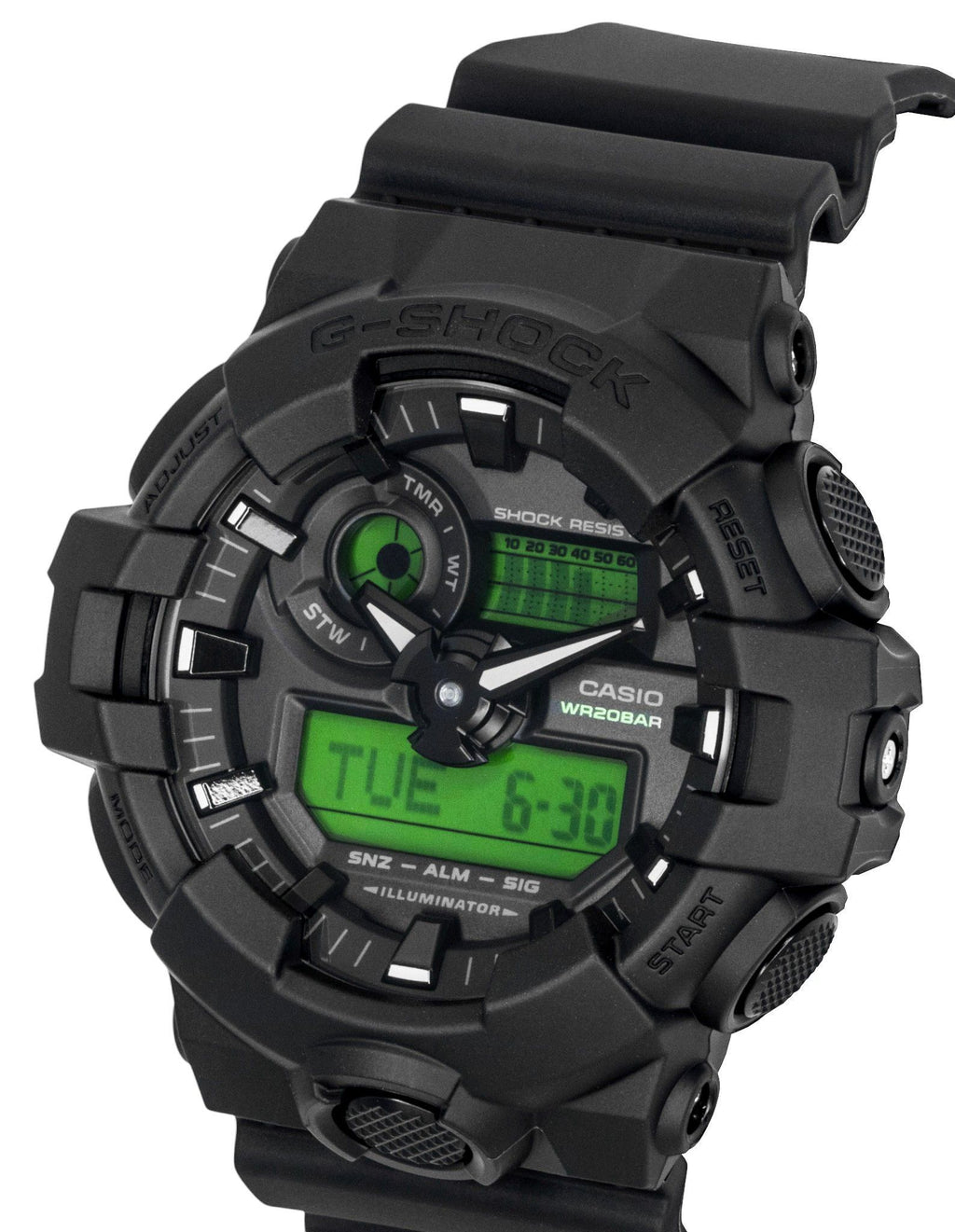 Casio G-Shock Analog Digital Black Dial Resin Quartz GA-700BEG-1A 200M Men's Watch