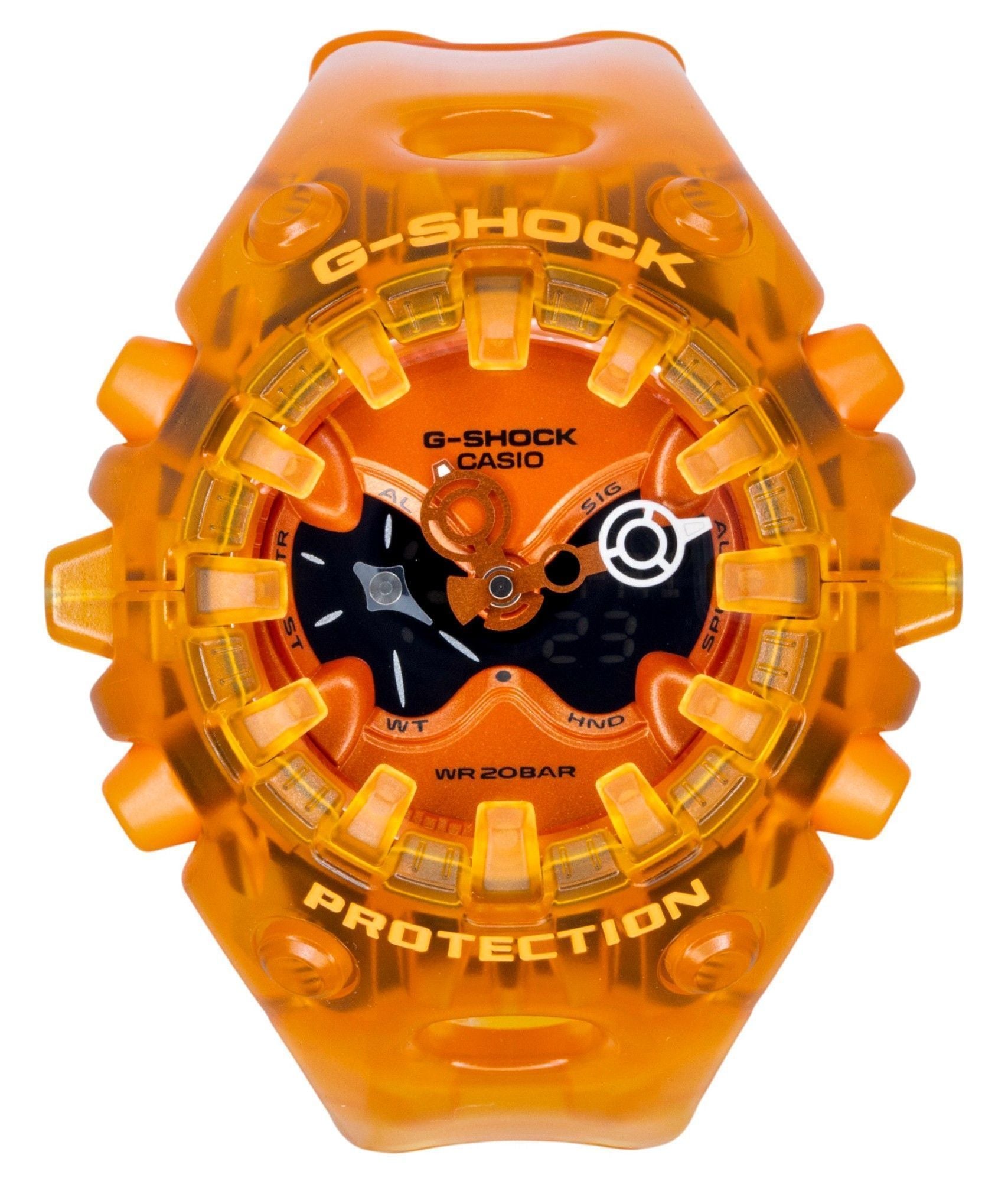 Casio G-Shock Resin Strap Analog Digital Orange Dial Quartz GA-V01SKE-4A 200M Men's Watch