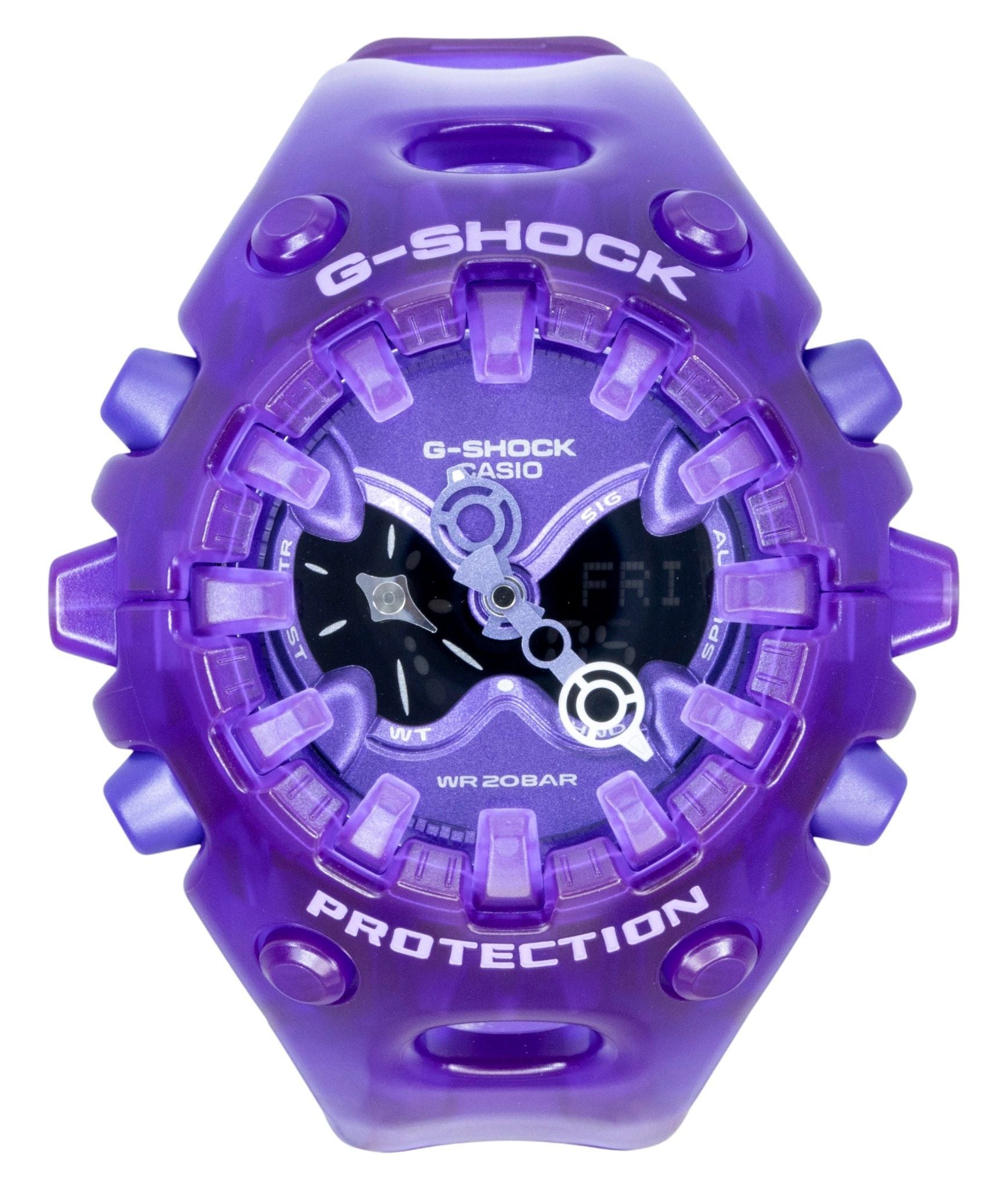 Casio G-Shock Resin Strap Analog Digital Purple Dial Quartz GA-V01SKE-6A 200M Men's Watch