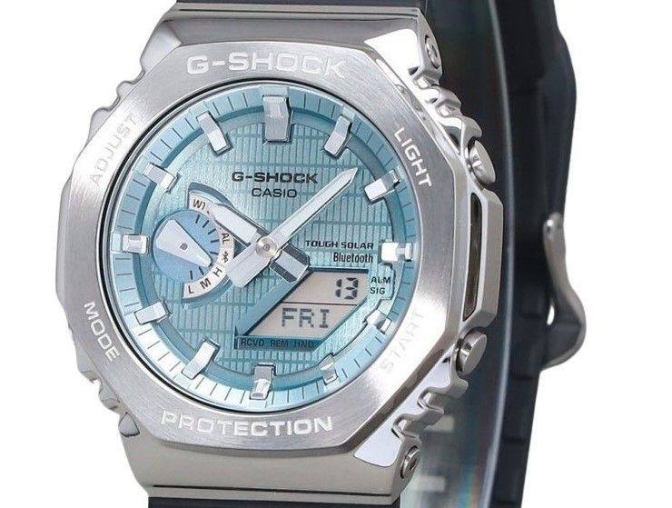 Casio G-Shock G-Steel Analog Digital Smartphone Link Ice Blue Dial Tough Solar GBM-2100A-1A2 200M Men's Watch