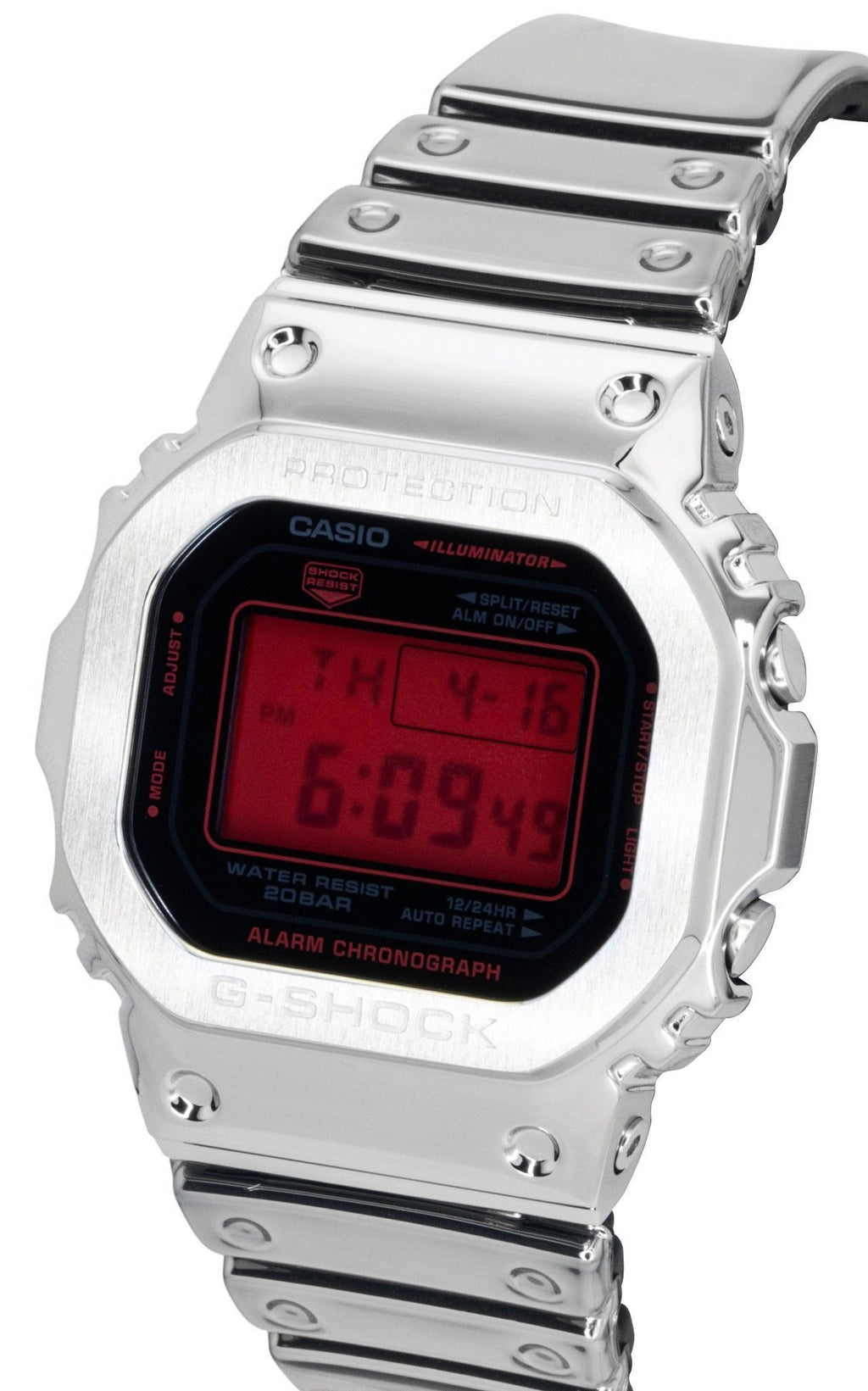 Casio G-Shock Fine Metallic Digital Silicone Strap Quartz GM-5600YRA-8 200M Men's Watch