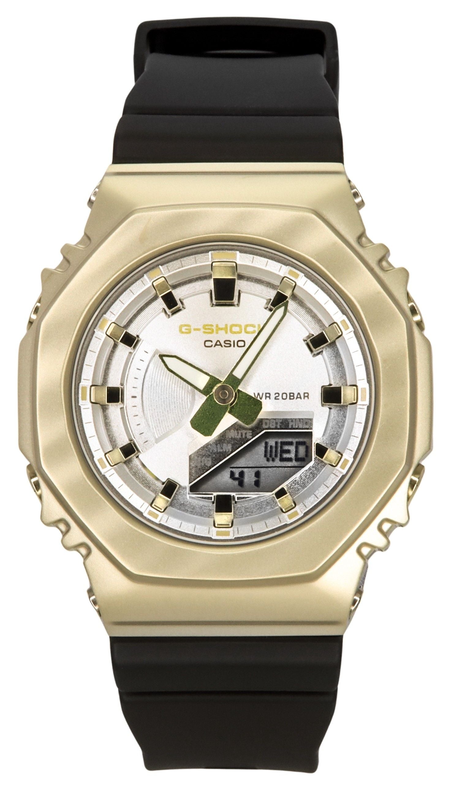 Casio G-Shock Metal Clad Analog Digital Resin Strap Silver Dial Quartz GM-S2100BC-1A 200M Women's Watch