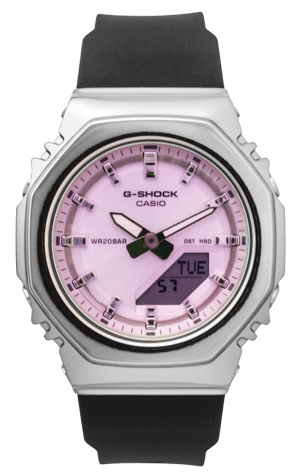 Casio G-Shock Analog Digital Pink Dial Resin Strap Quartz GM-S2110SR-1A 200M Women's Watch