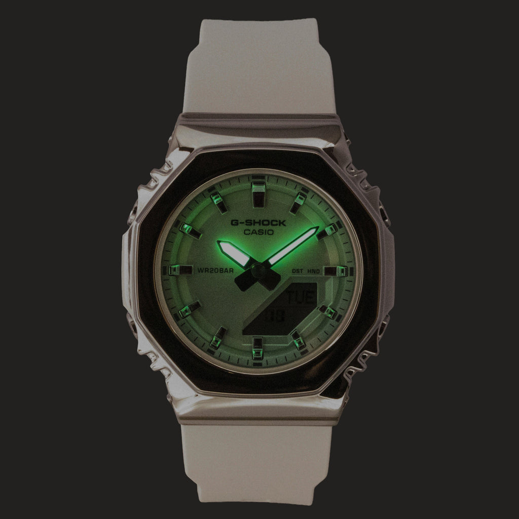 Casio G-Shock Analog Digital Green Dial Resin Strap Quartz GM-S2110SR-7A 200M Women's Watch