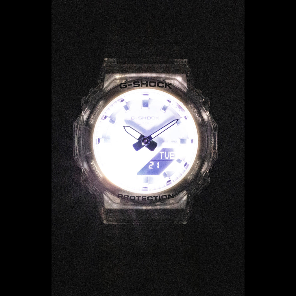 Casio G-Shock Analog Digital Transparent Resin Strap Pink Dial Quartz GMA-P2100SR-7A 200M Women's Watch