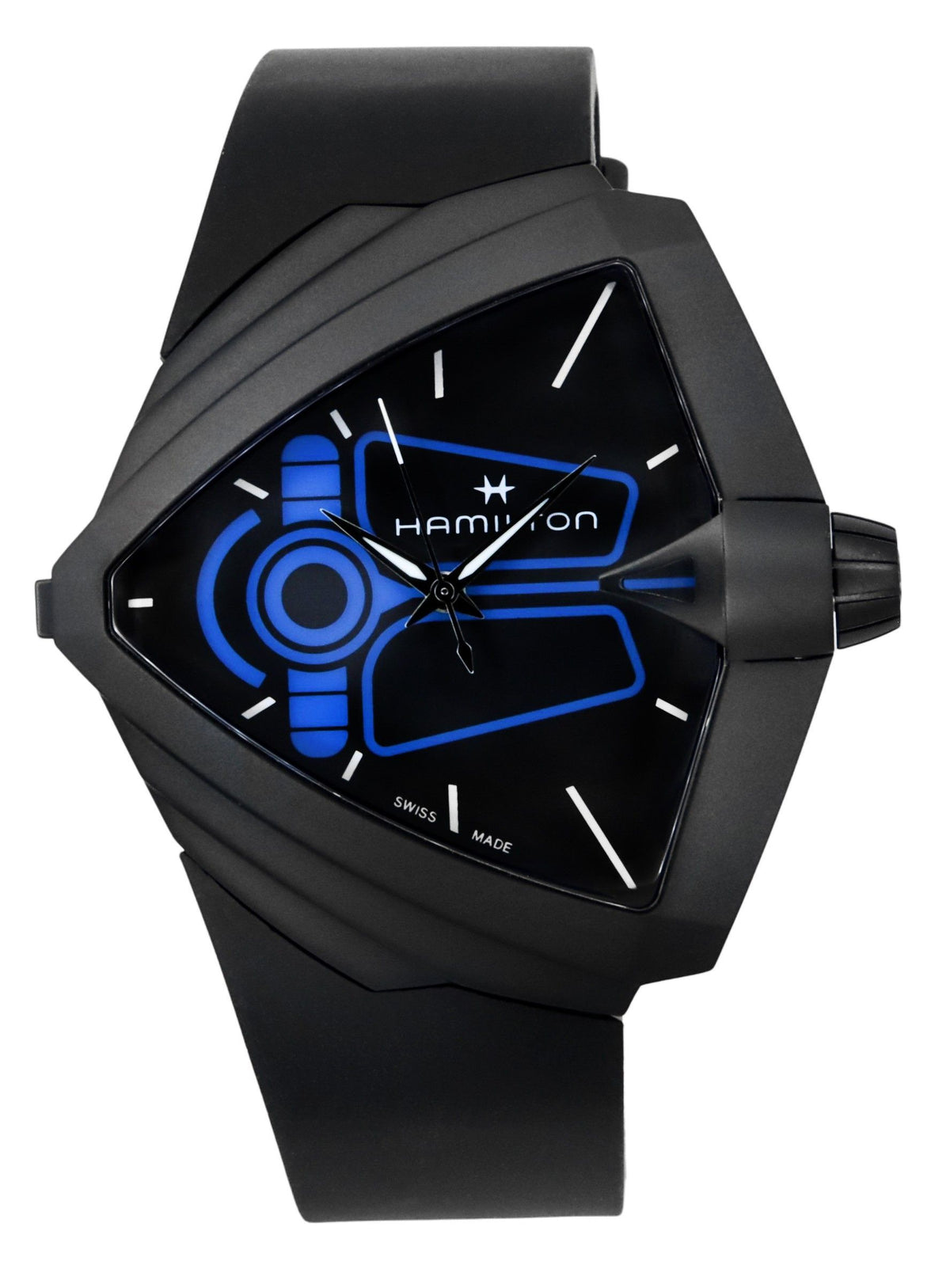 Hamilton Ventura XXL Bright Dune Limited Edition rubberen band zwarte wijzerplaat quartz H24614330 herenhorloge