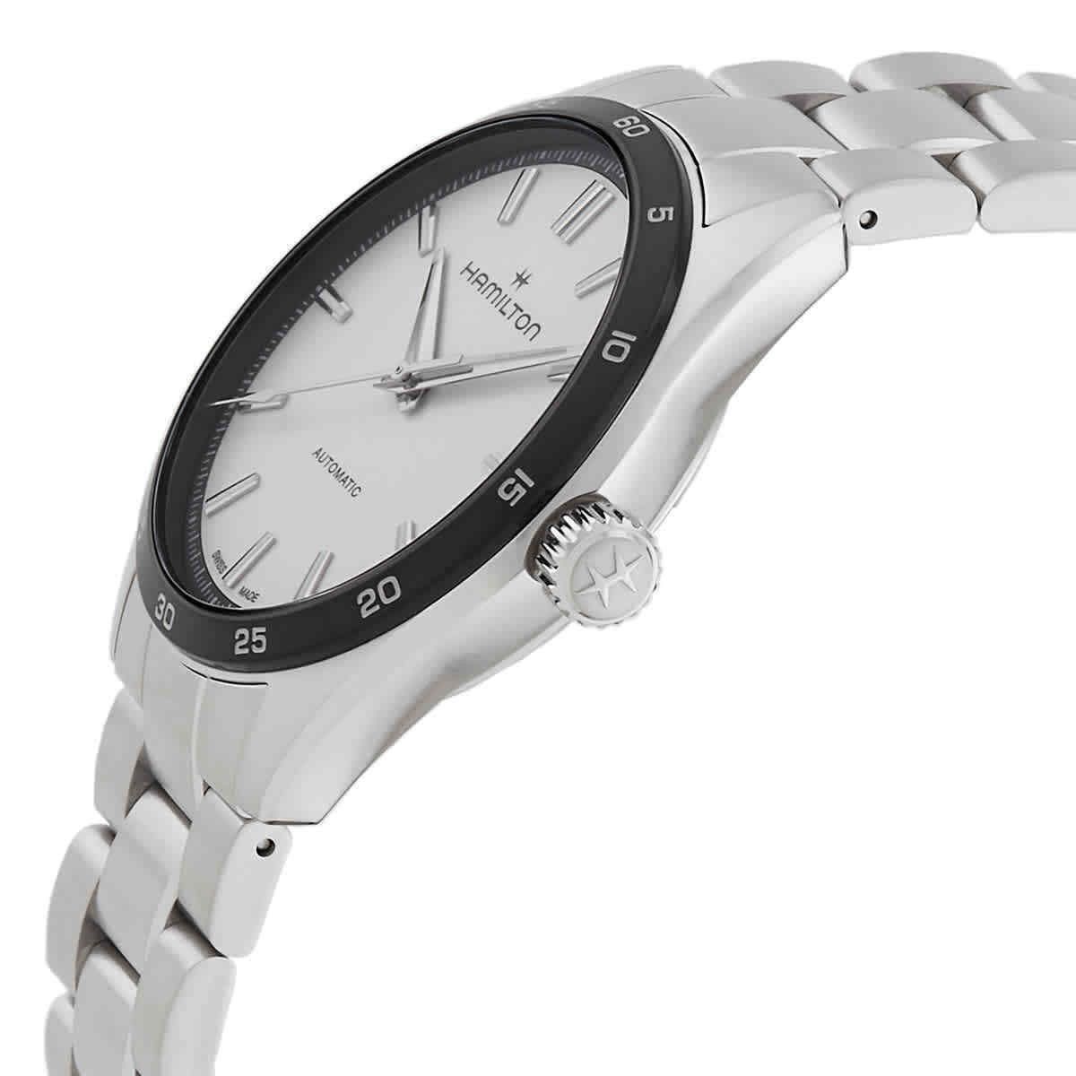 Hamilton Jazzmaster Performer roestvrijstalen witte wijzerplaat automatisch H36205110 100M herenhorloge