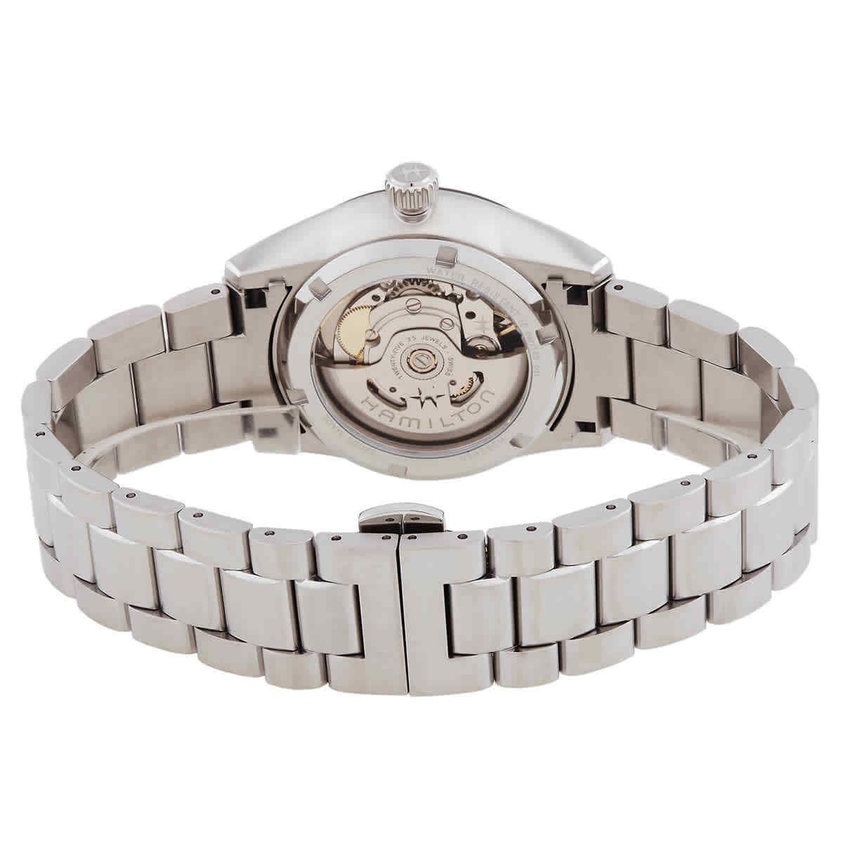 Hamilton Jazzmaster Performer roestvrijstalen witte wijzerplaat automatisch H36205110 100M herenhorloge