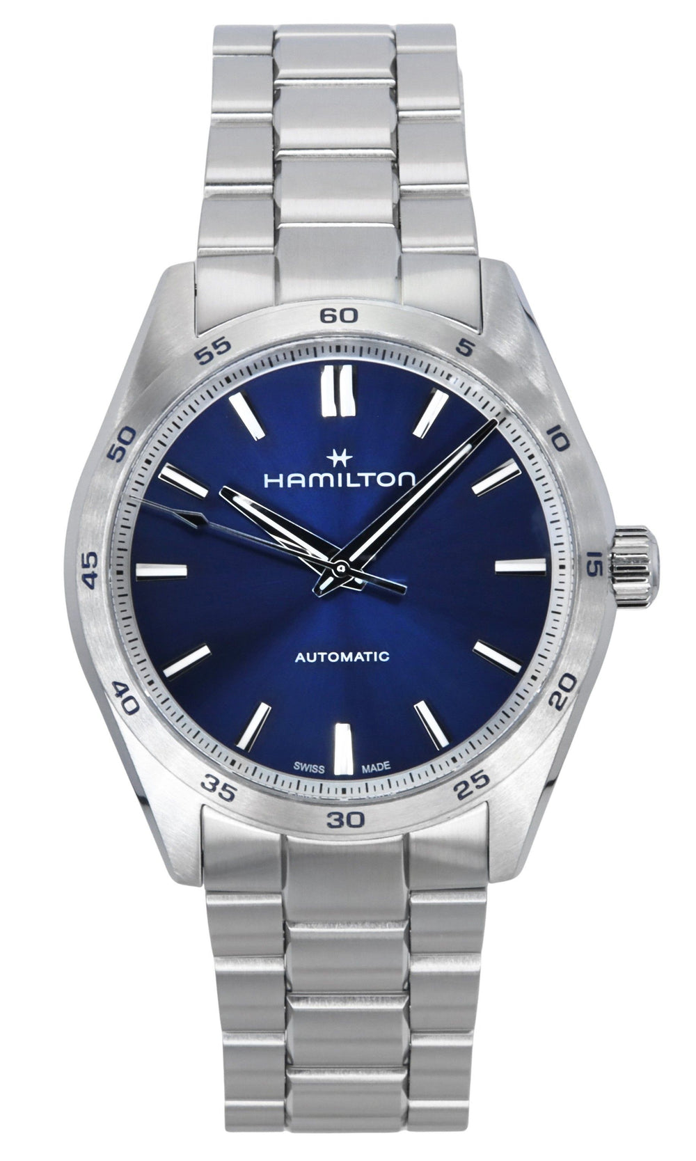 Orologio da uomo Hamilton Jazzmaster Performer automatico in acciaio inossidabile con quadrante blu, 100M H36215140