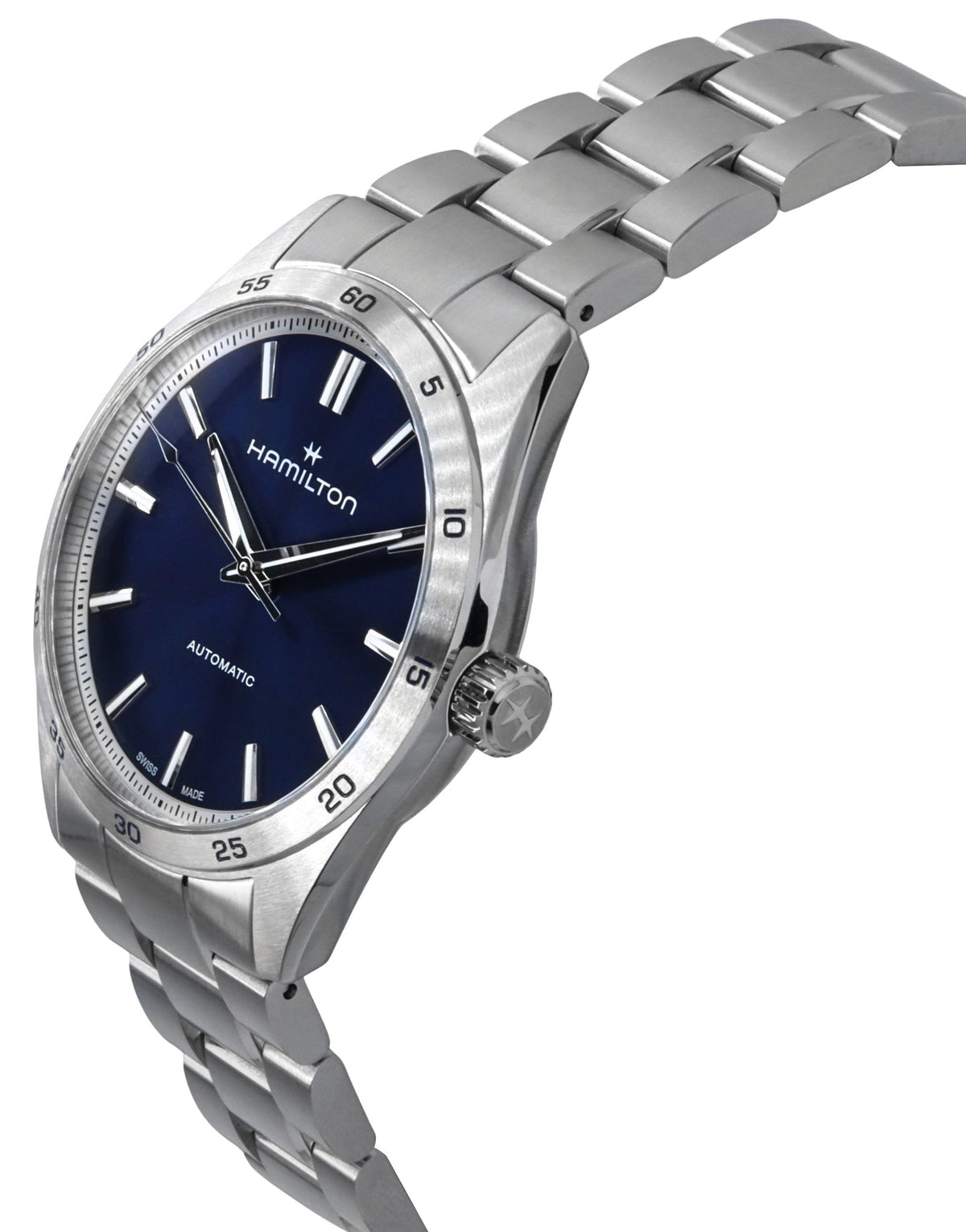 Hamilton Jazzmaster Performer roestvrijstalen blauwe wijzerplaat automatisch H36215140 100M herenhorloge