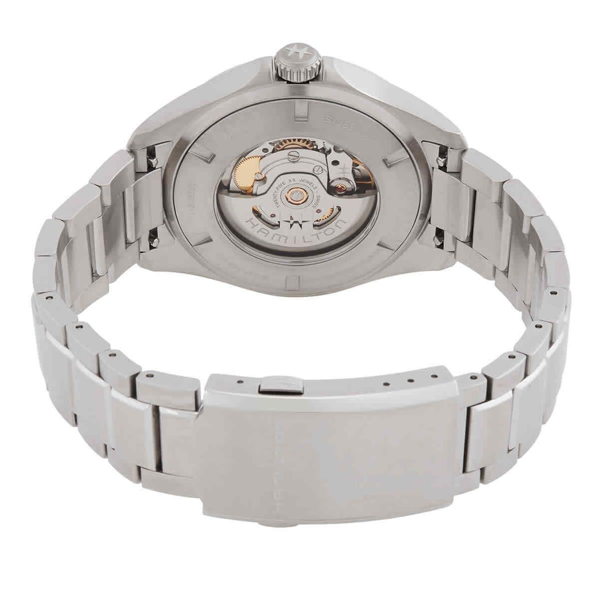 Hamilton kaki luchtvaartpiloot roestvrij staal blauwe wijzerplaat automatisch H64635140 100M herenhorloge