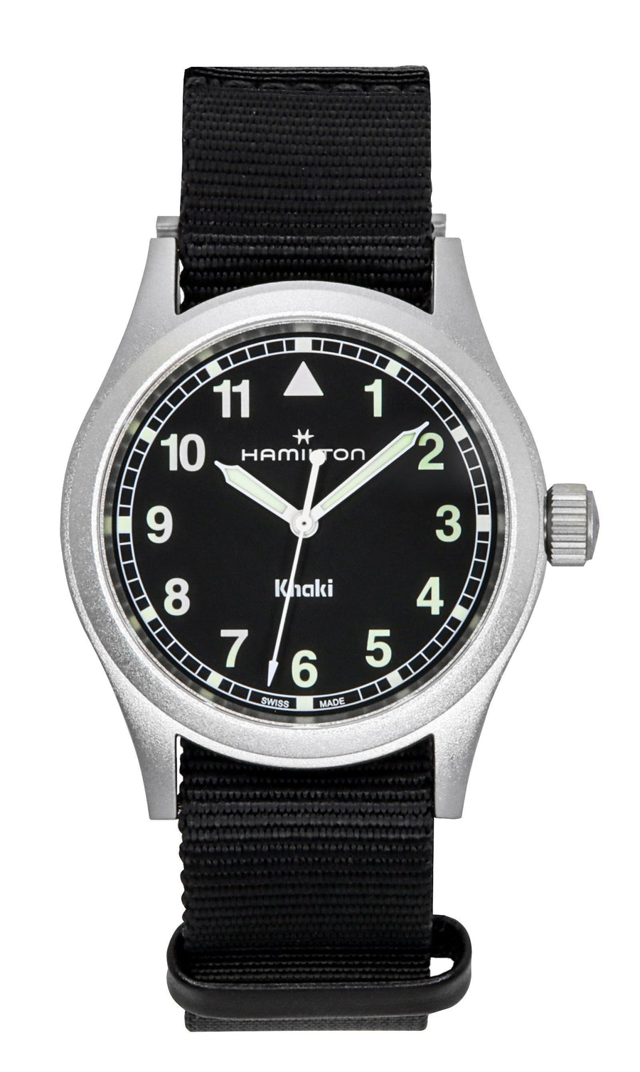 Hamilton Khaki Field Textilarmband Schwarzes Zifferblatt Quarz H69401430 Unisex-Uhr