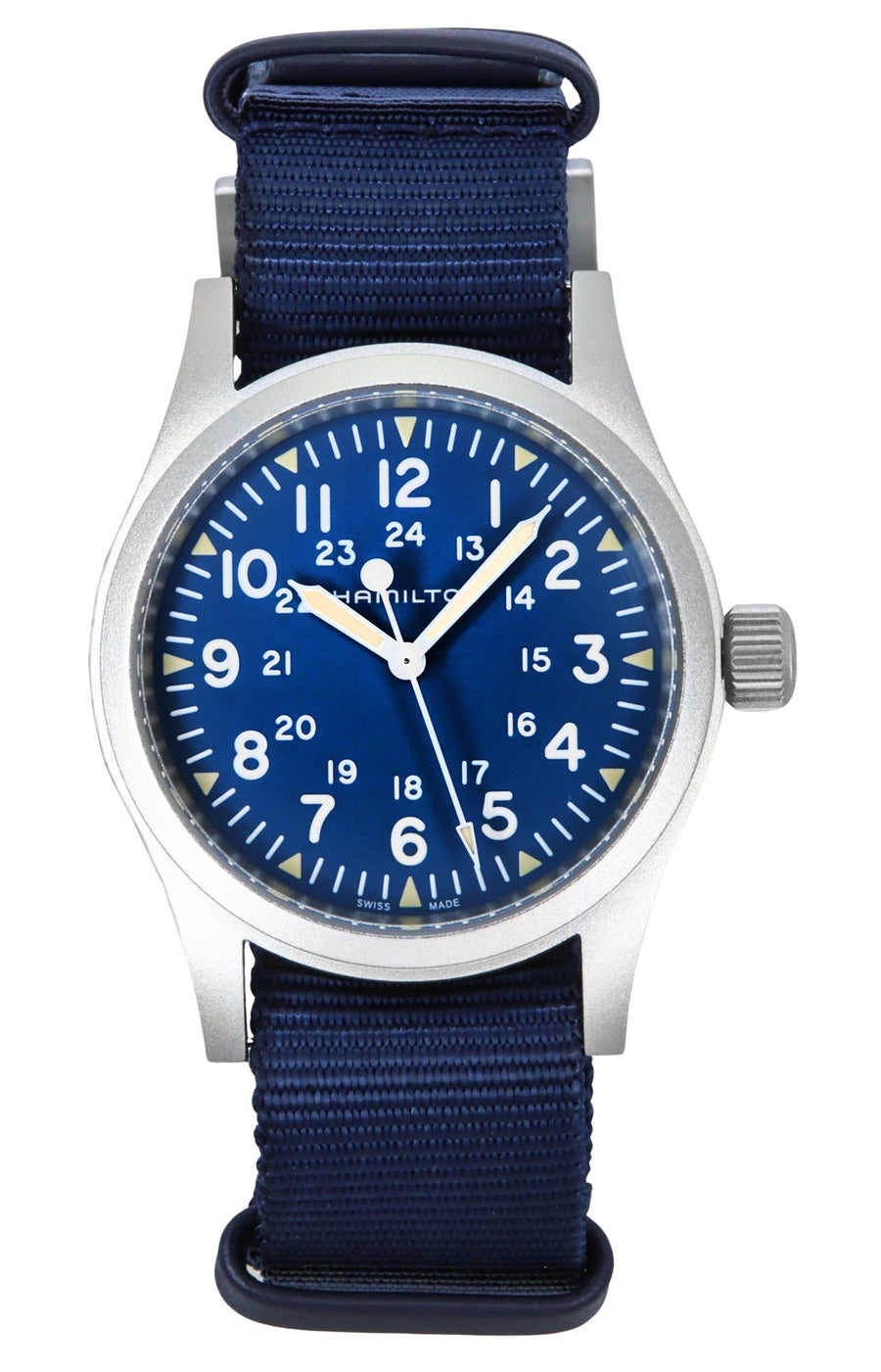 Hamilton Khaki Field Textilarmband Blaues Zifferblatt Automatikuhr H69439940 Herrenuhr