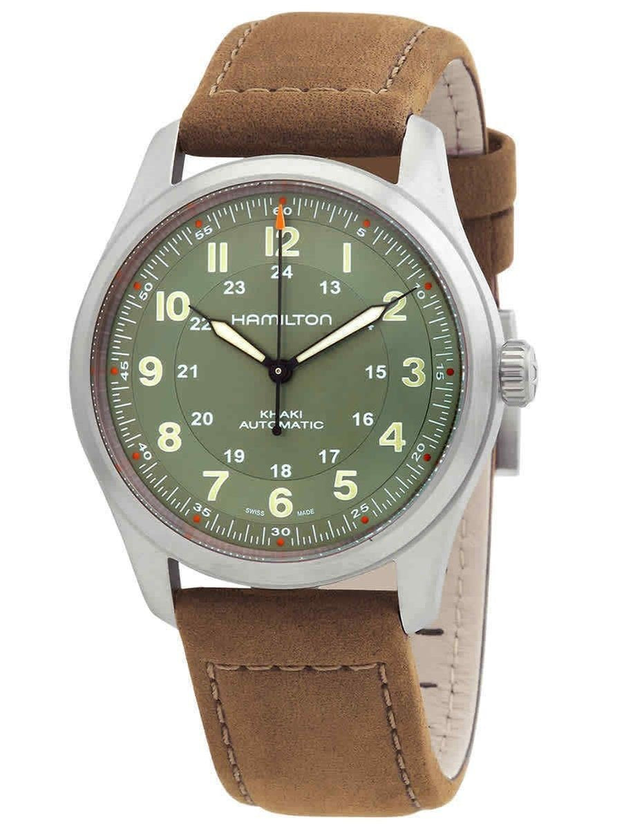 Hamilton Khaki Field Titanium Green Dial 25 Steine Automatik H70205860 100M Unisex Armbanduhr