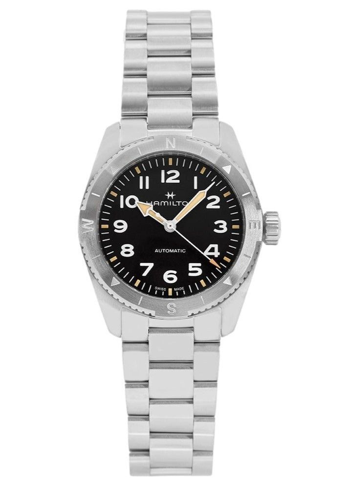 Orologio da uomo Hamilton Khaki Field Expedition, automatico, quadrante nero, cassa in acciaio inossidabile, 100M, H70225130