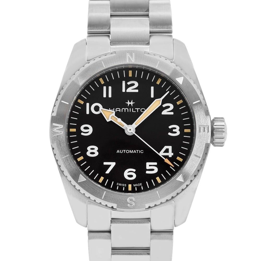 Hamilton Khaki Field Expedition roestvrijstalen zwarte wijzerplaat automatisch H70225130 100M herenhorloge