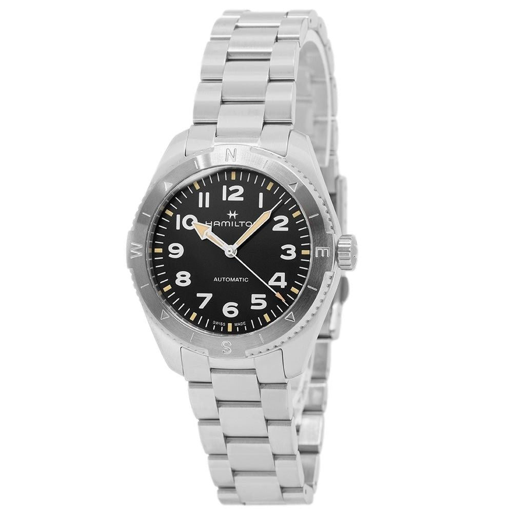 Hamilton Khaki Field Expedition roestvrijstalen zwarte wijzerplaat automatisch H70315130 100M herenhorloge