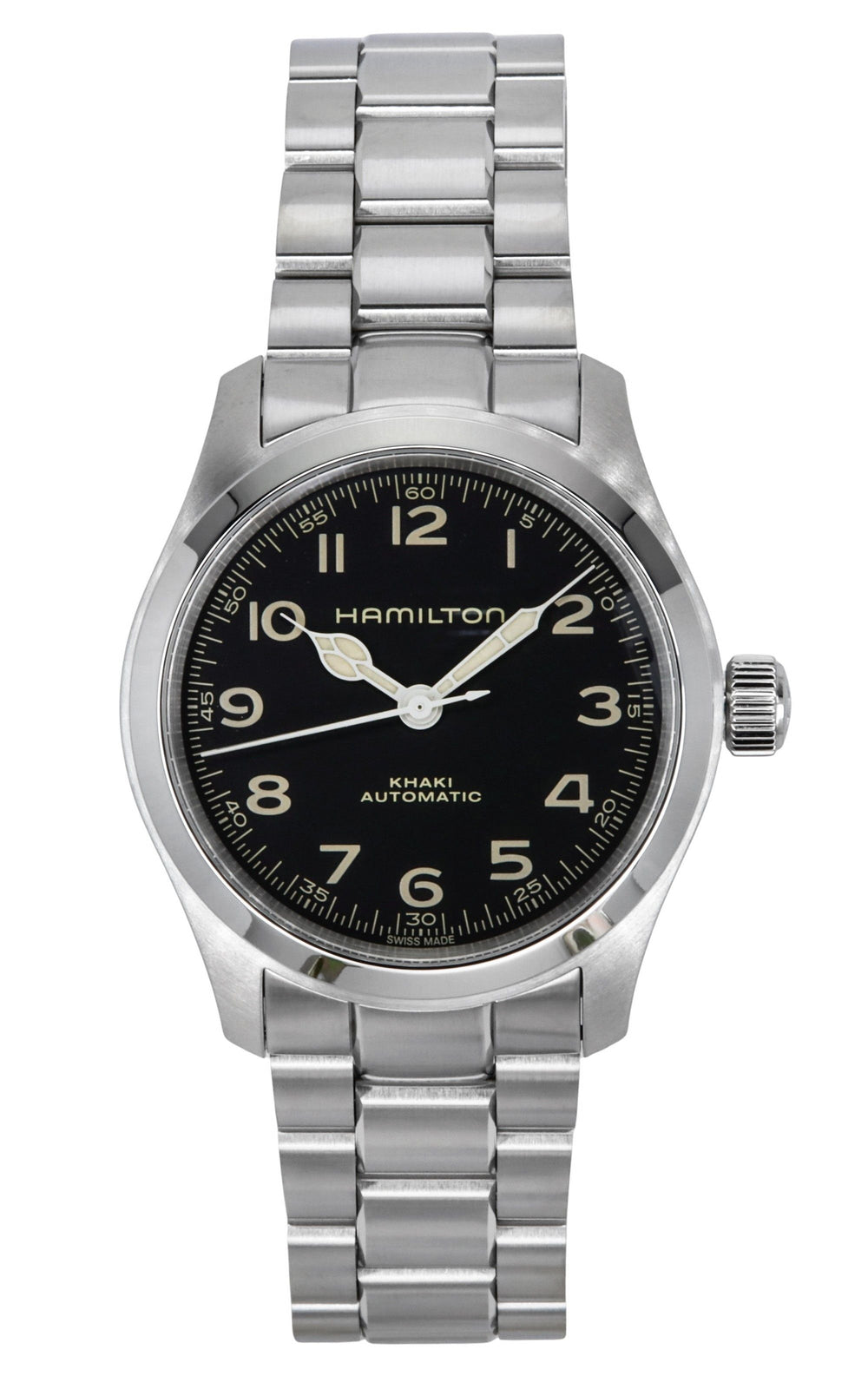 Orologio Hamilton Khaki Field Murph da uomo, automatico, cassa in acciaio inossidabile, quadrante nero, 100M, H70405130