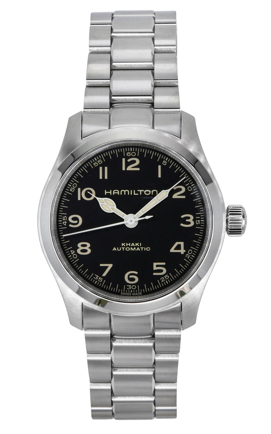 Hamilton Khaki Field Murph Automatikuhr für Herren H70405130 aus Edelstahl mit schwarzem Zifferblatt, 100 m wasserdicht