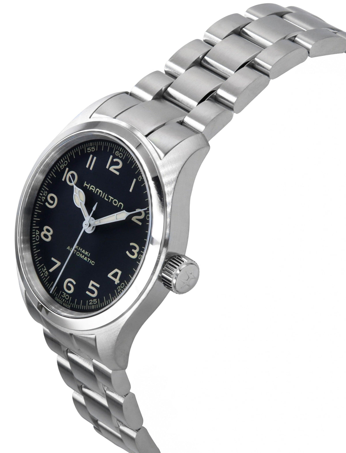 Hamilton Khaki Field Murph roestvrijstalen zwarte wijzerplaat automatisch H70405130 100M herenhorloge