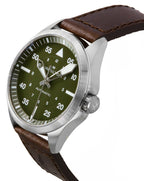 Hamilton Khaki Aviation Pilot Leather Strap Green Dial Automatic H76305560 100M Men's Watch