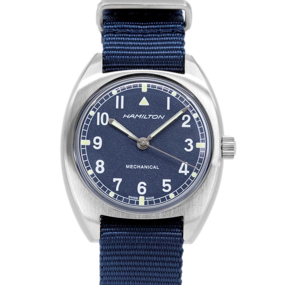 Hamilton Khaki Aviation Pilot Pioneer blauwe wijzerplaat mechanisch H76419941 100M herenhorloge