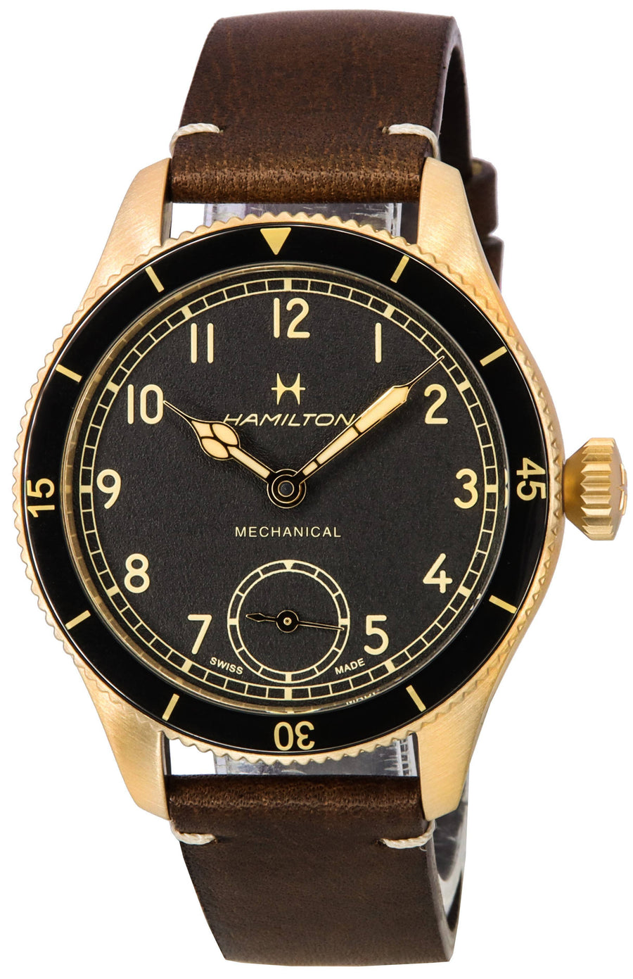 Hamilton Khaki Aviation Pilot Pioneer Bronze Black Dial Mechanisch H76709530 100M Herrenuhr