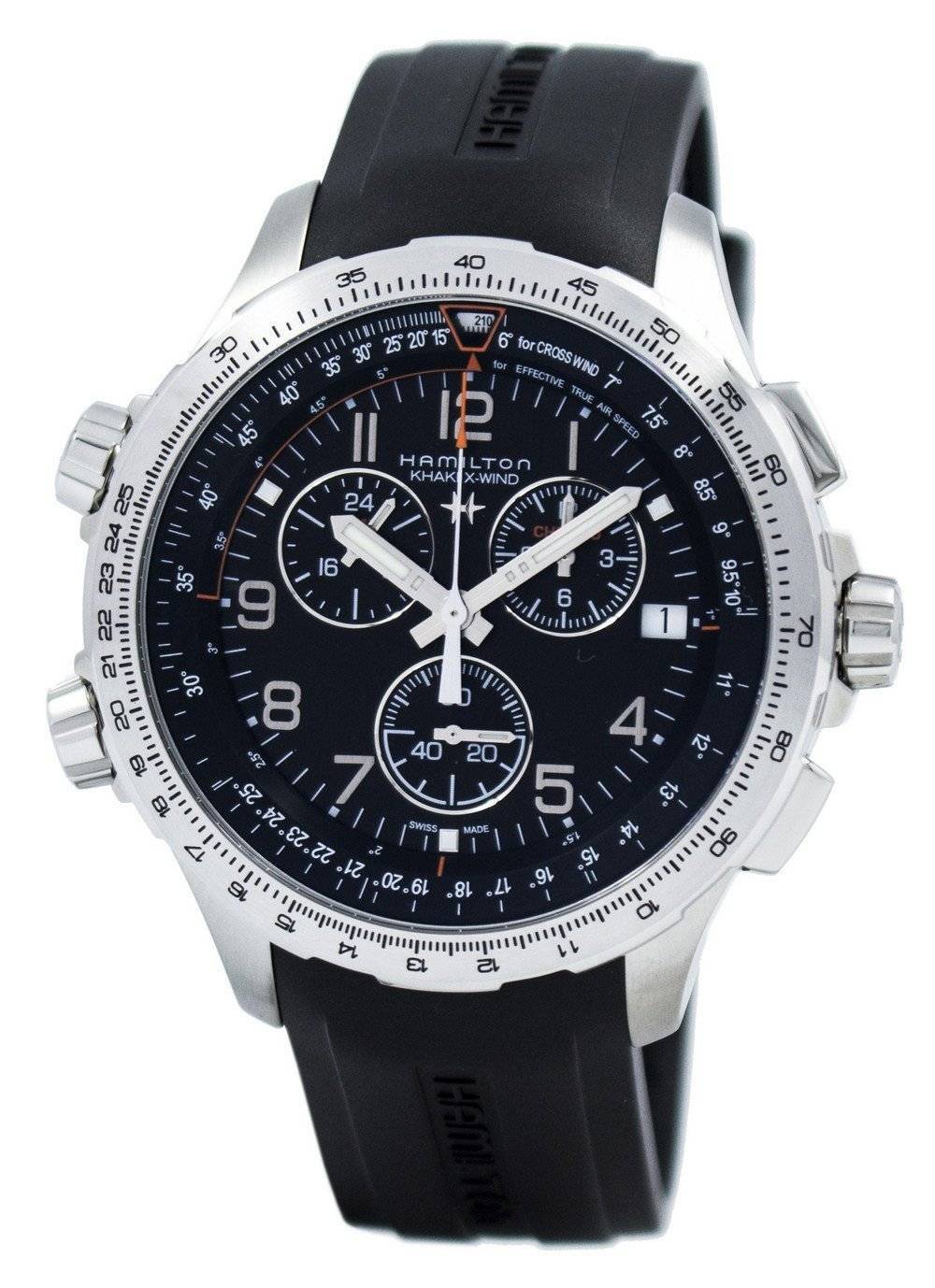 Orologio da uomo Hamilton Khaki Aviation X-Wind Chronograph Quartz GMT H77912335