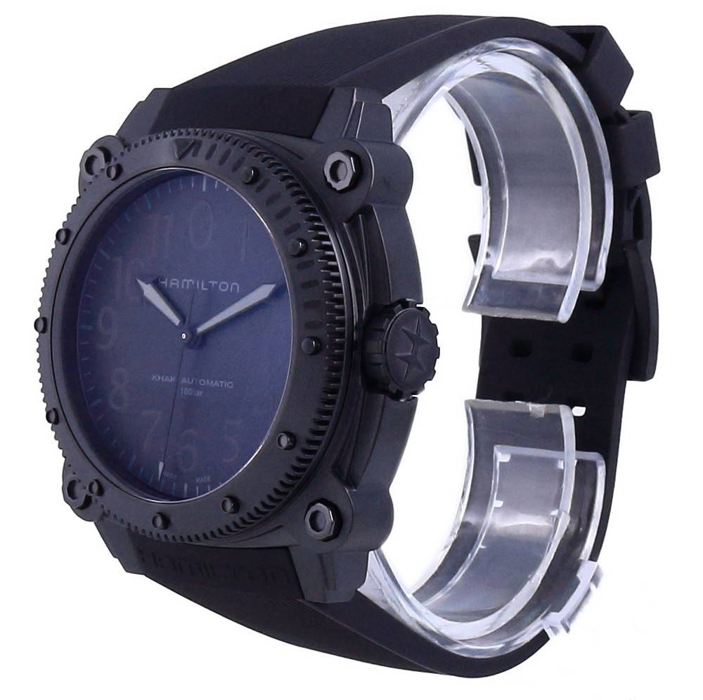 Hamilton kaki marineblauw onder nul automatisch duiker titanium H78505330 1000M herenhorloge