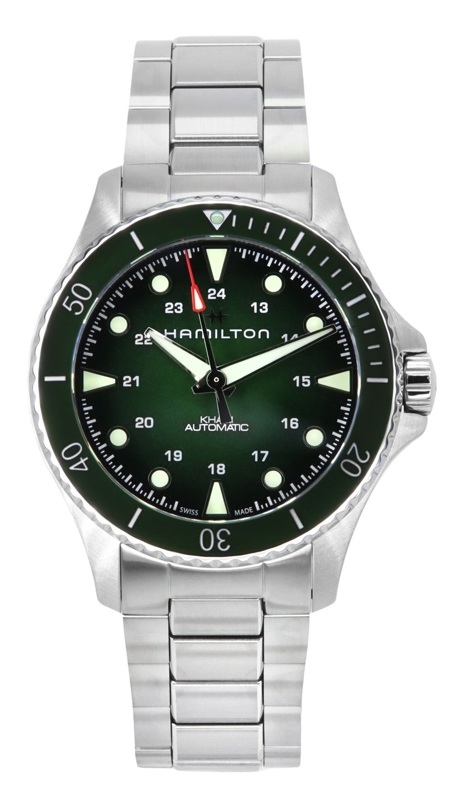 Hamilton Khaki Navy Scuba Edelstahl Grünes Zifferblatt Automatik Taucheruhr H82525160 300M Herrenuhr