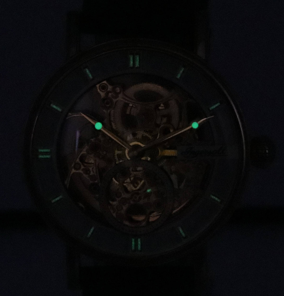 Ingersoll The Herald leren band roségouden skeletwijzer automatisch I00401B herenhorloge