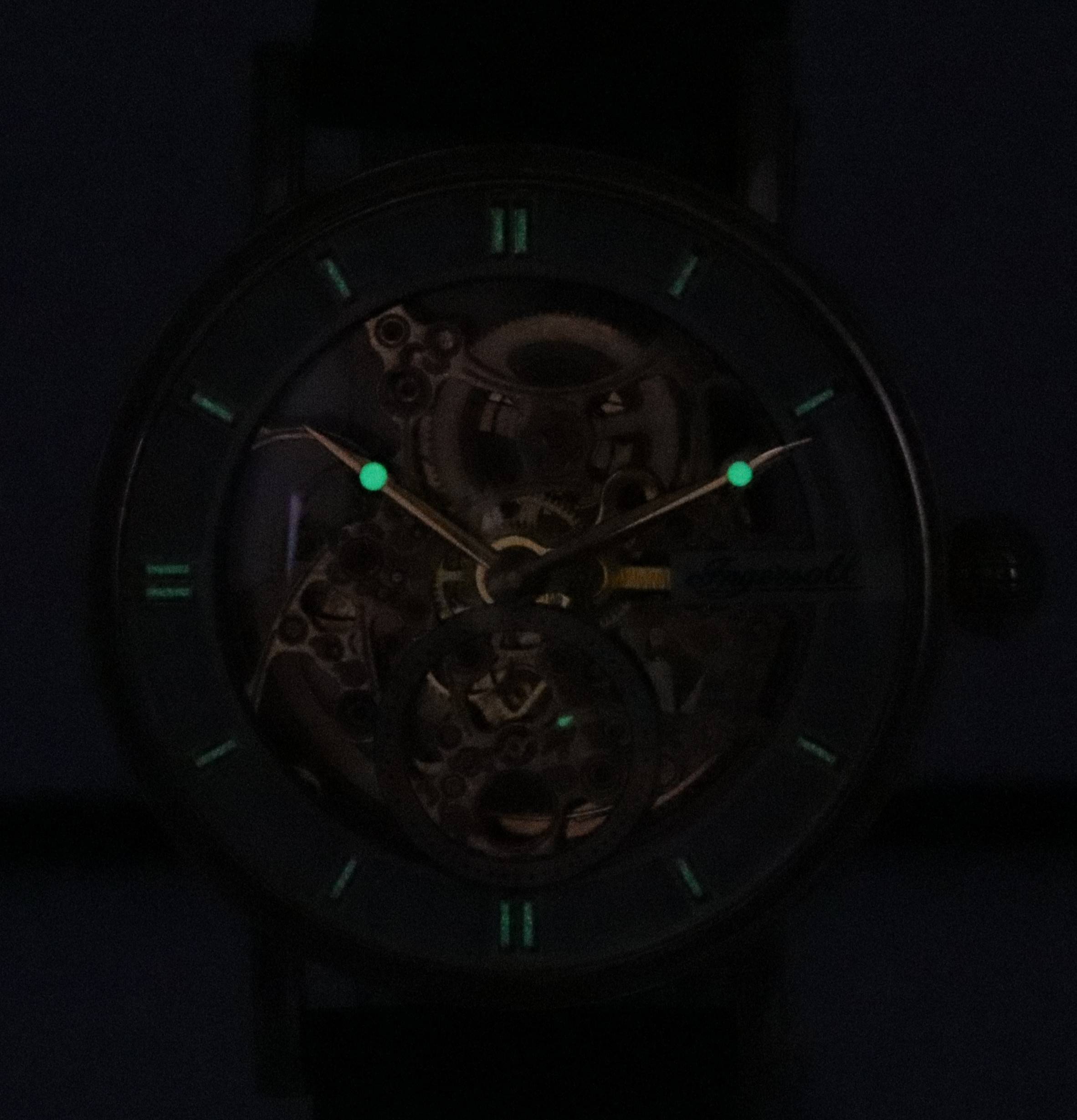Ingersoll The Herald Leather Strap Rose Gold Skeleton Dial Automatic I00401B Men's Watch