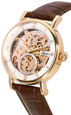 Ingersoll The Herald Lederarmband Roségold Skeleton-Zifferblatt Automatik I00401B Herrenuhr