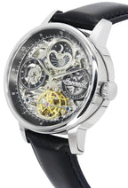 Ingersoll The Jazz Sun and Moon Phase Leather Strap Skeleton Silver Dial Automatic I07701 Herrenuhr