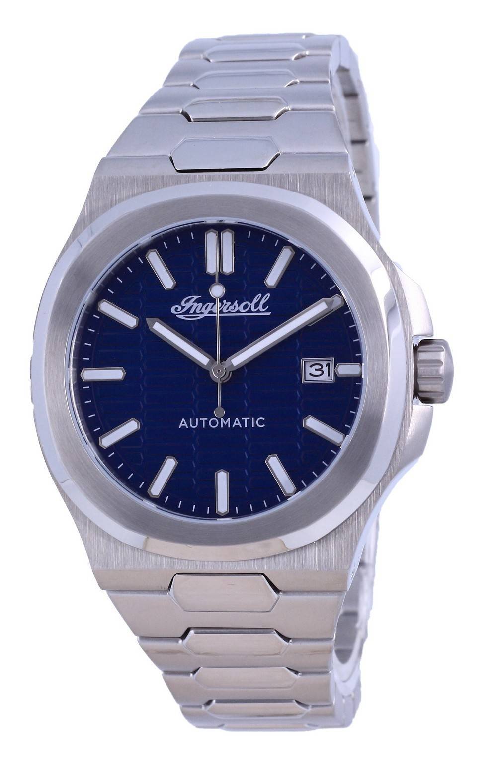 Ingersoll The Catalina roestvrijstalen automatische I11801 herenhorloge met blauwe wijzerplaat