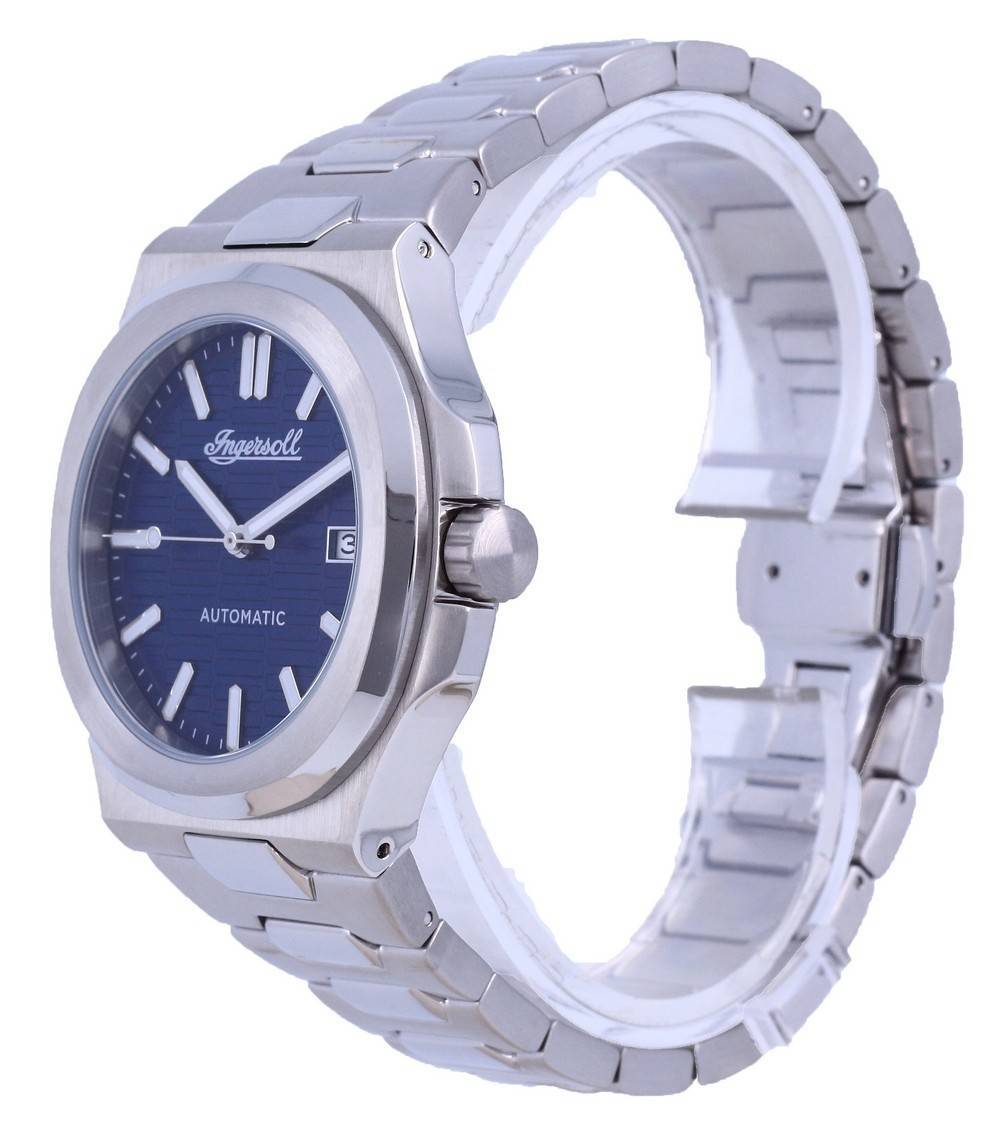 Ingersoll The Catalina roestvrijstalen automatische I11801 herenhorloge met blauwe wijzerplaat