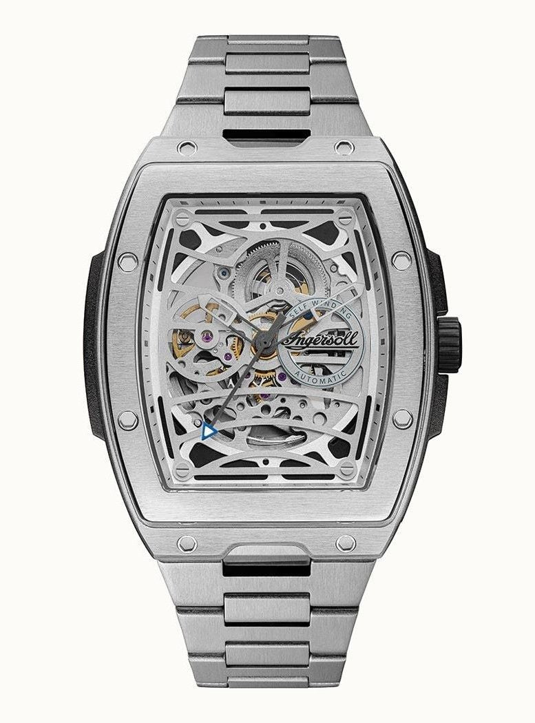 Ingersoll The Challenger roestvrijstalen zilveren skeletwijzer automatisch I12310 herenhorloge