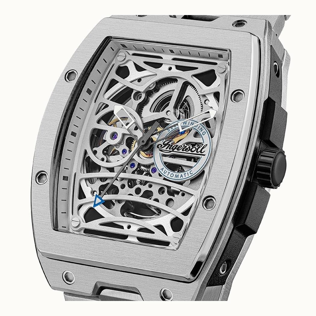 Ingersoll The Challenger roestvrijstalen zilveren skeletwijzer automatisch I12310 herenhorloge