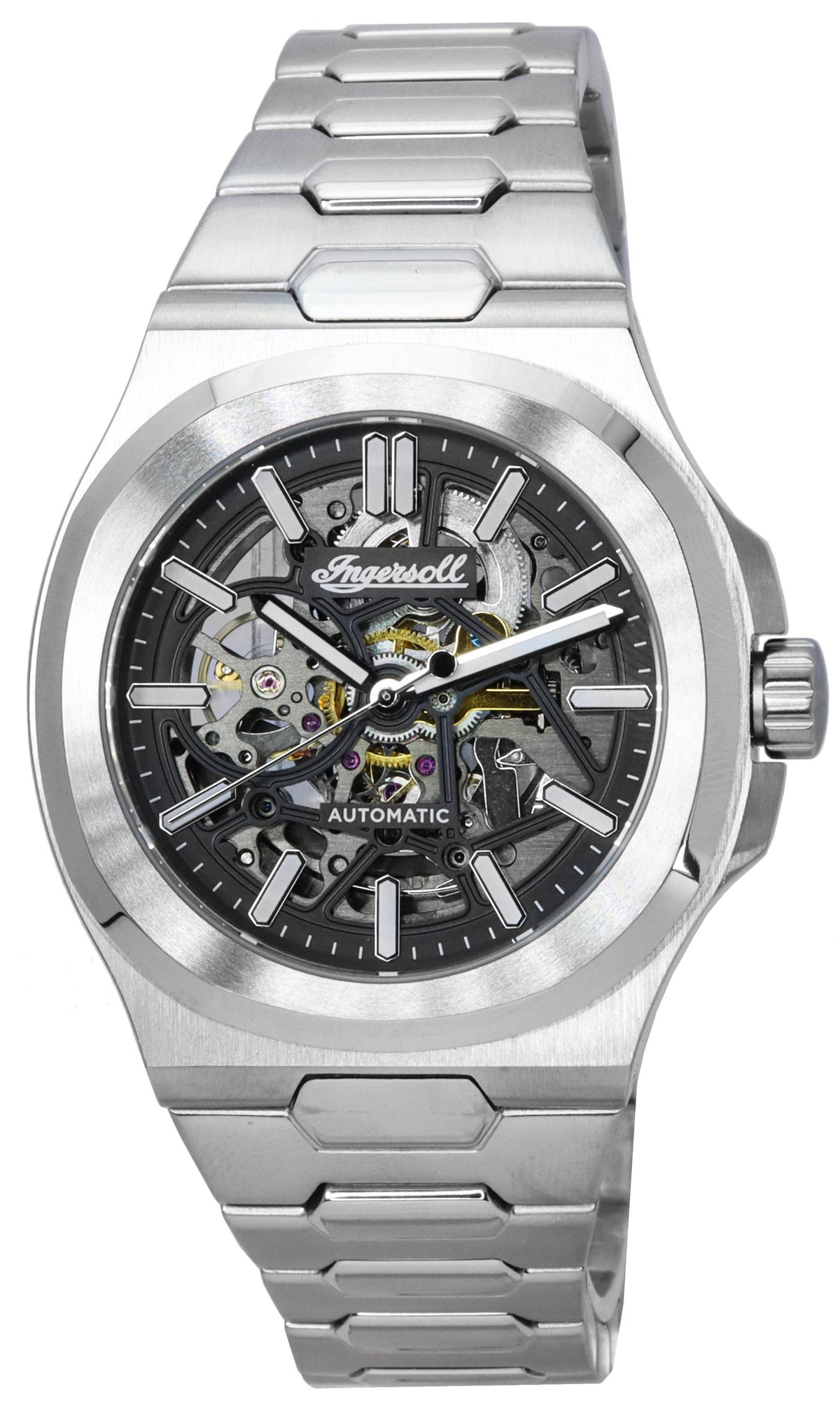 Ingersoll The Catalina roestvrijstalen skelet zwarte wijzerplaat automatisch I12501 herenhorloge