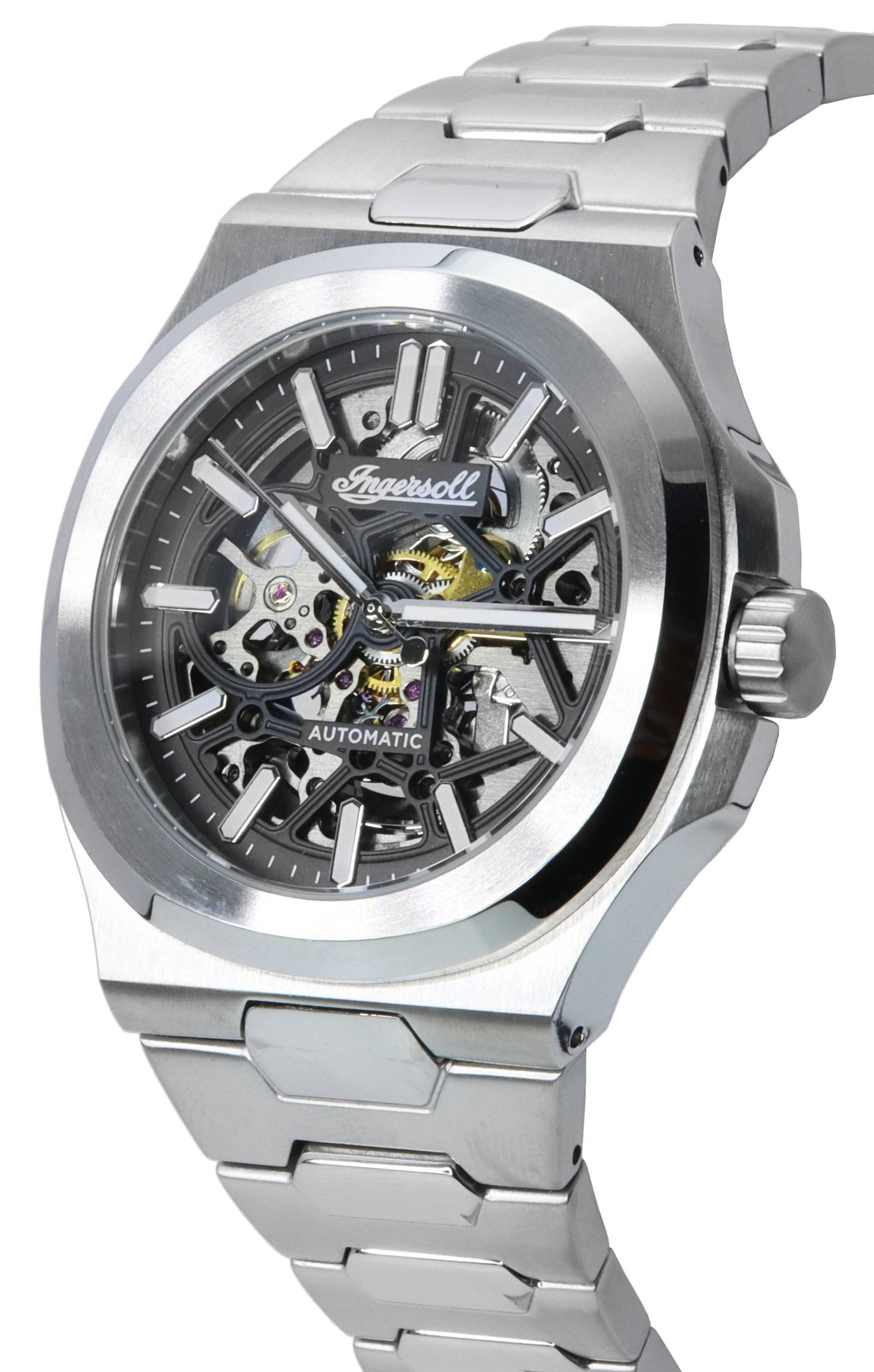 Ingersoll The Catalina roestvrijstalen skelet zwarte wijzerplaat automatisch I12501 herenhorloge