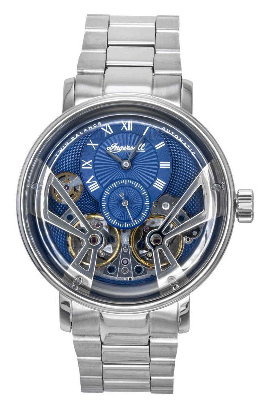 Ingersoll The Tennessee Edelstahl Blaues Skelett Zifferblatt Automatik I13104 Herrenuhr