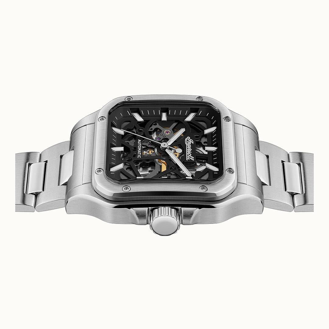 Ingersoll The Ollie roestvrijstalen zwarte skeleton wijzerplaat automatisch I14501 herenhorloge