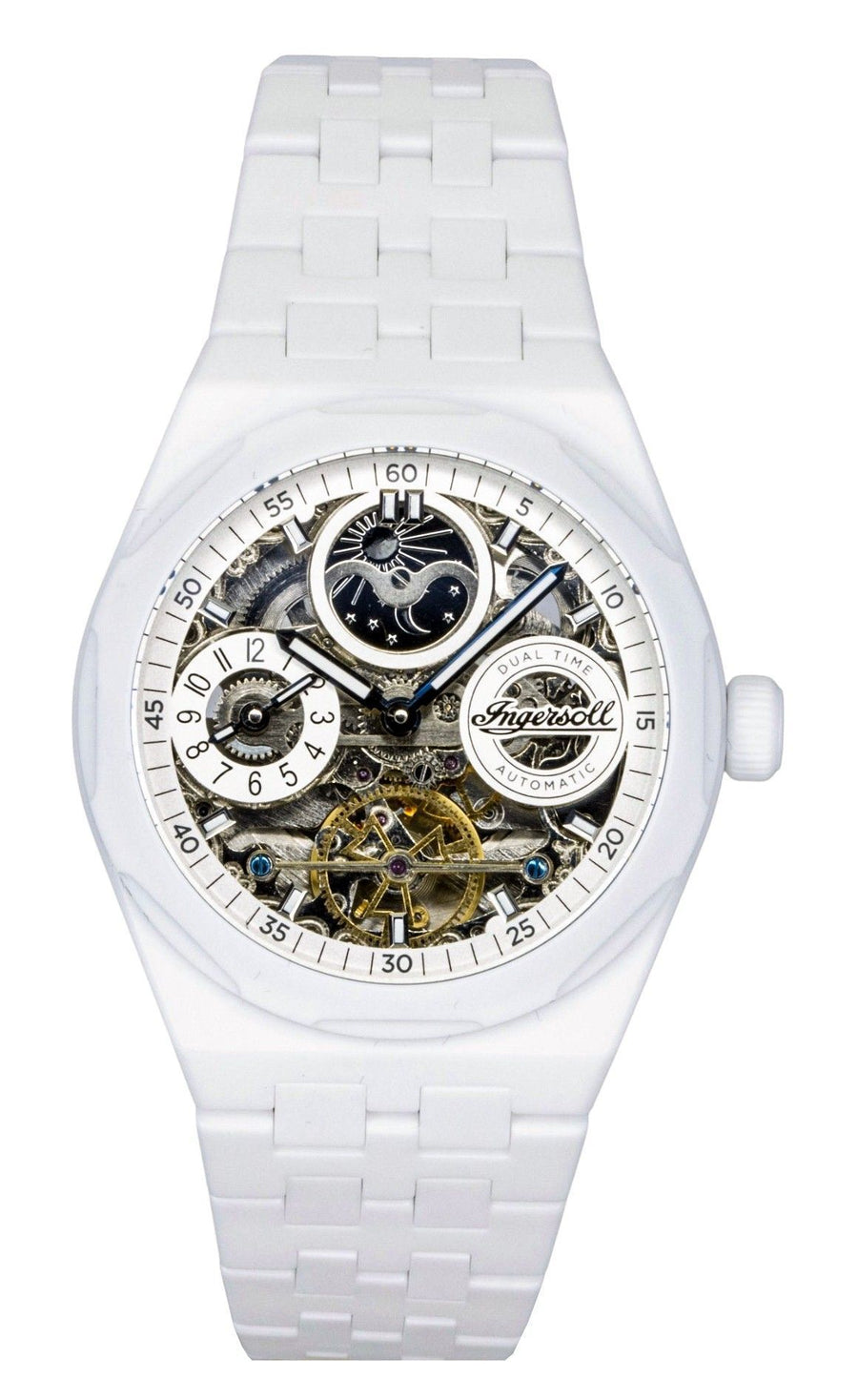 Ingersoll The Broadway Keramik Weißes Skelett-Zifferblatt Automatik I15103 Herrenuhr