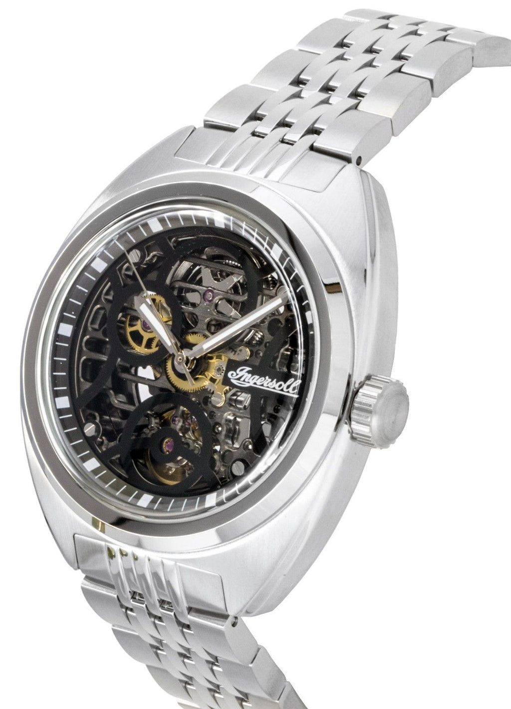 Ingersoll The Wrangler Stainless Steel Black Skeleton Dial Automatic I16901 Men's Watch