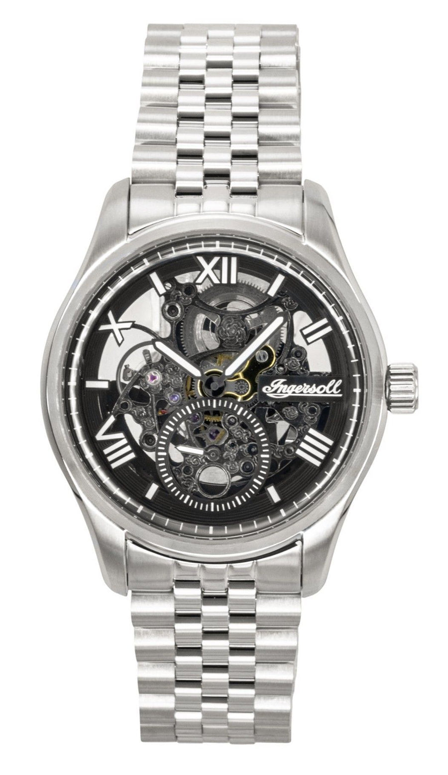 Ingersoll The Maverick Edelstahl Schwarz Skelett Zifferblatt Automatik I17403 Herrenuhr