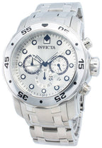 Invicta Pro-Diver Quarz-Chronograph Silbernes Zifferblatt 0071 Herrenuhr