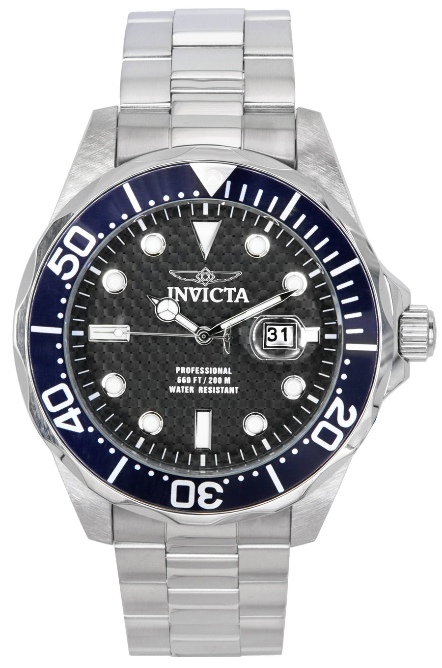 Invicta Pro Diver Schwarzes Zifferblatt Quarz Taucheruhr 12562 200M Herrenuhr