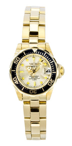 Invicta Pro Diver Gold Tone Stainless Steel Champagne Dial Quartz Diver's 17038 200M Women's Watch