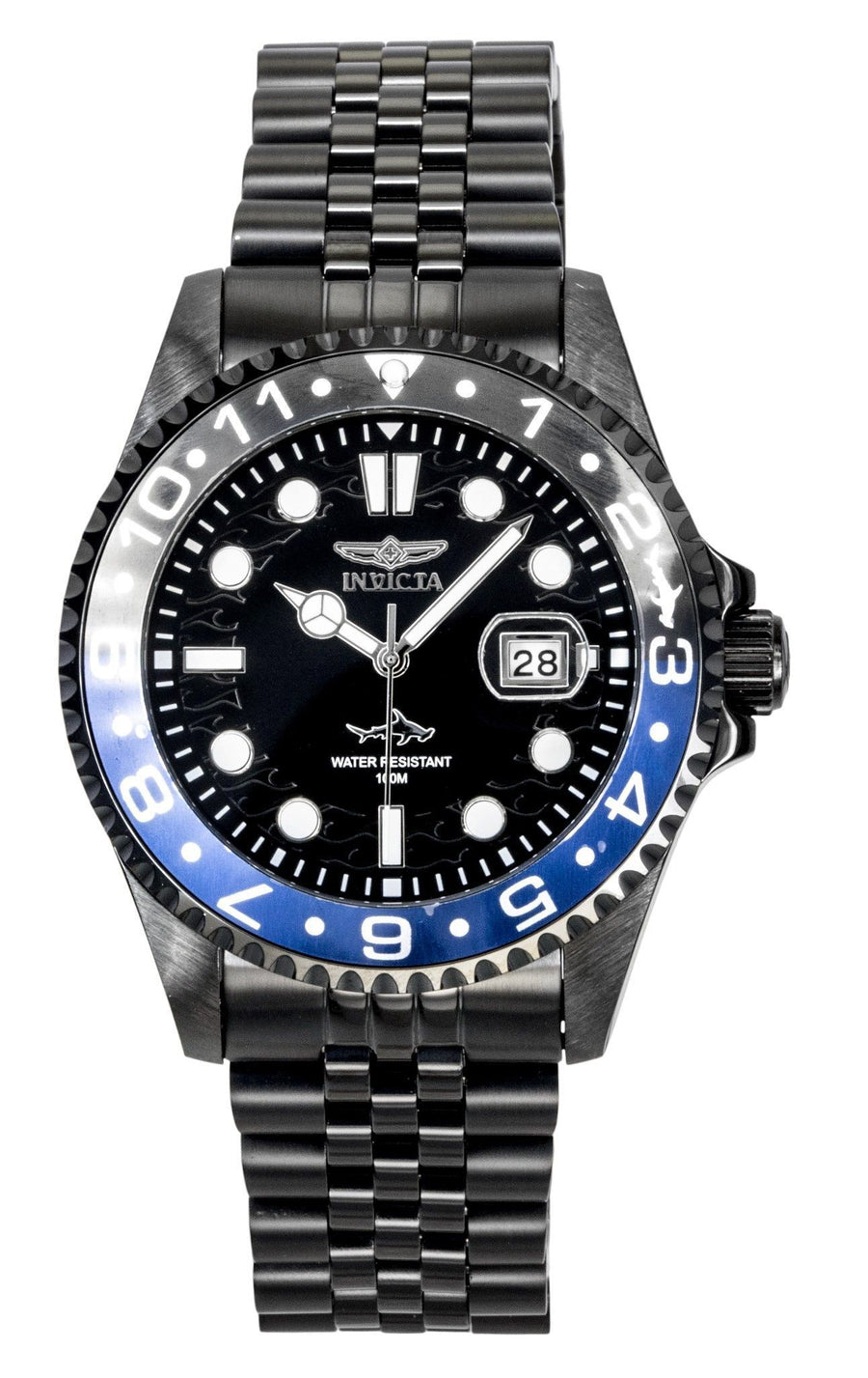 Invicta Pro Diver Edelstahl Schwarzes Zifferblatt Quarz 30627 100M Herrenuhr
