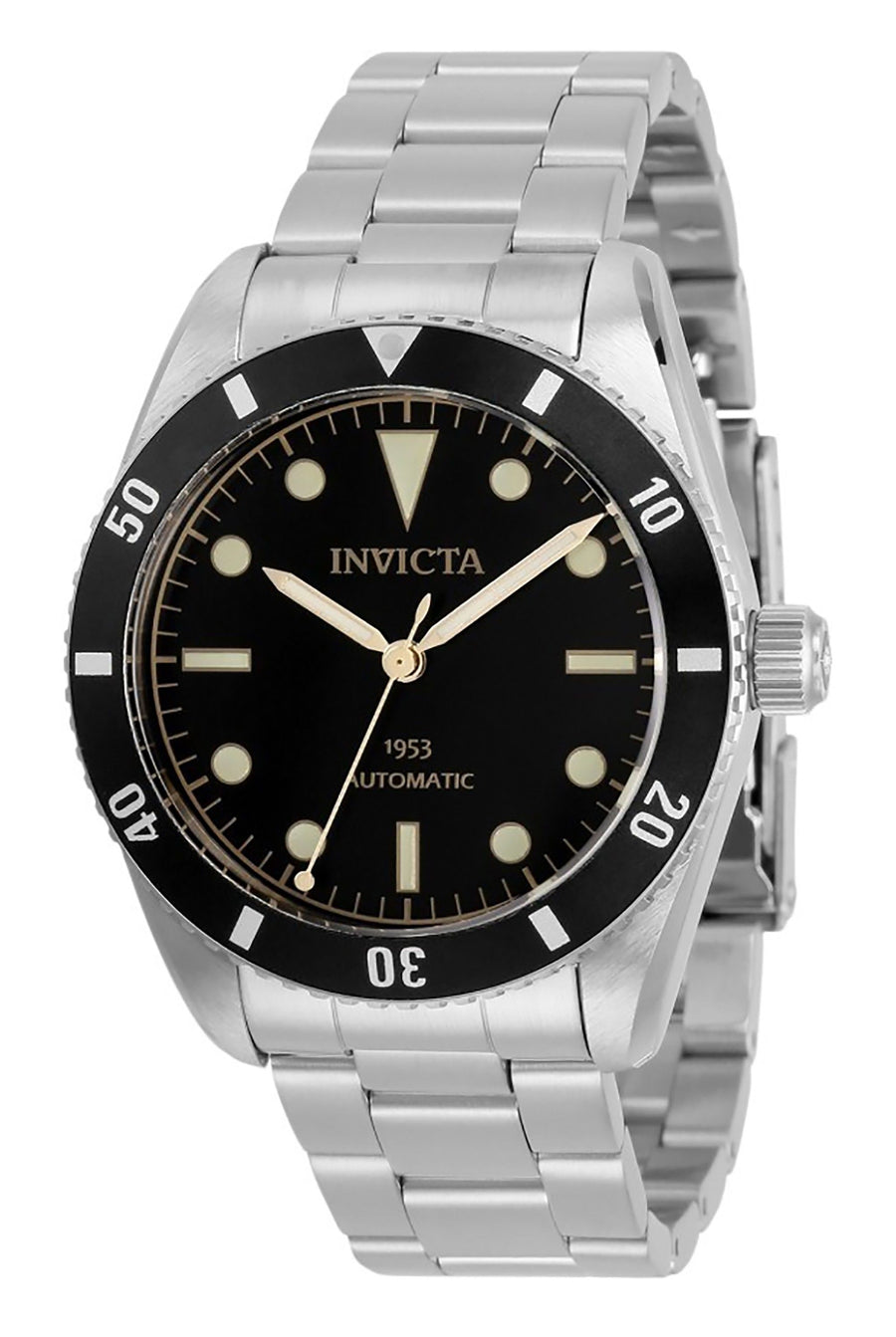 Invicta Vintage Pro Diver Automatikuhr für Herren, Edelstahl, schwarzes Zifferblatt, 31290, 200M Wasserdichtigkeit